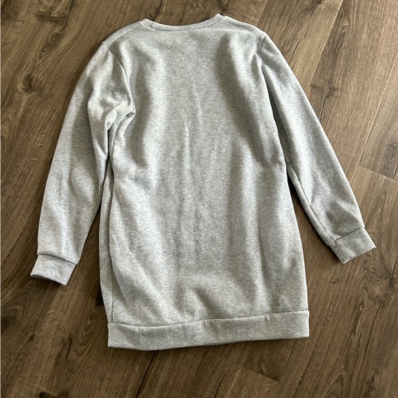 2/$20 mini sweatshirt dress heather gray pockets SHEIN women’s size large grey - Picture 5 of 9